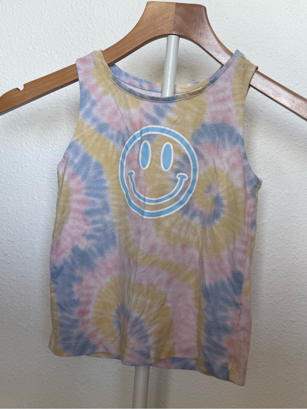 Wonder Nation Girls Multicolor Tie-Dye Smiley Face Sleeveless Tank Top XS